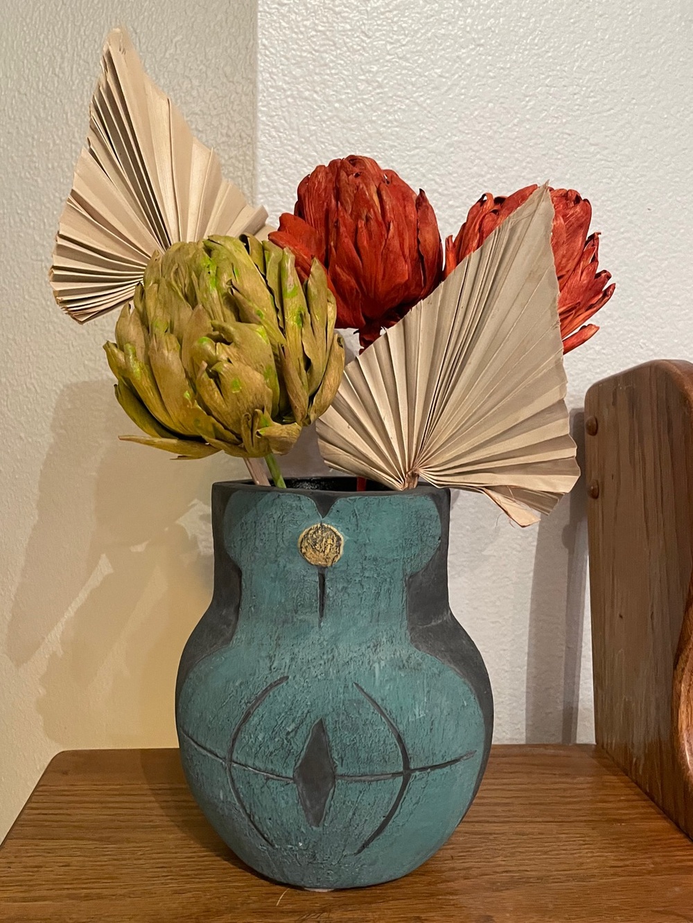 Target Opalhouse Terracotta Geometric Pattern Matte Black Earthenware Vase BNWT